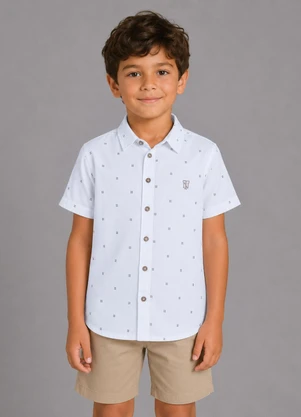 Trick Nick - Camisa Juvenil Viscose Dobby Branco - TRICK NICK