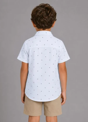 Trick Nick - Camisa Juvenil Viscose Dobby Branco - TRICK NICK