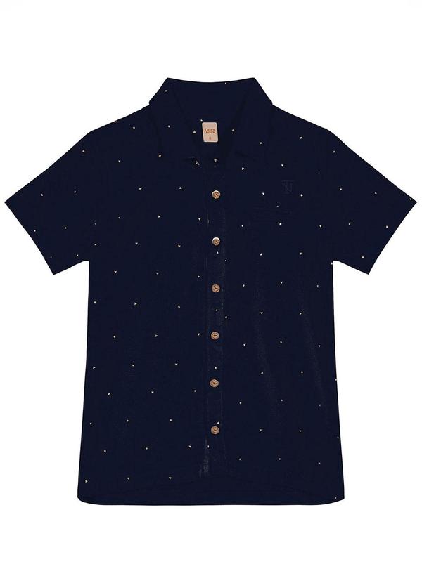 Trick Nick - Camisa Juvenil Viscose Dobby Azul