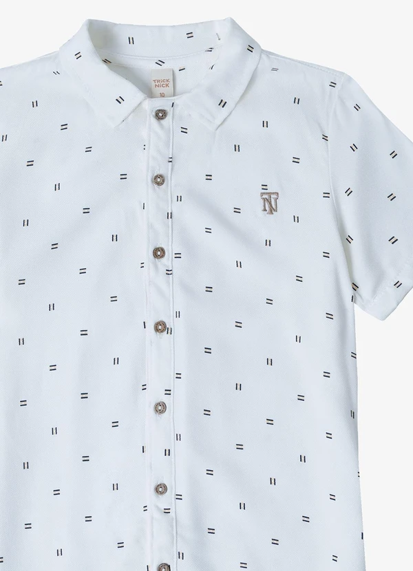 Trick Nick - Camisa Juvenil Viscose Dobby Branco 3