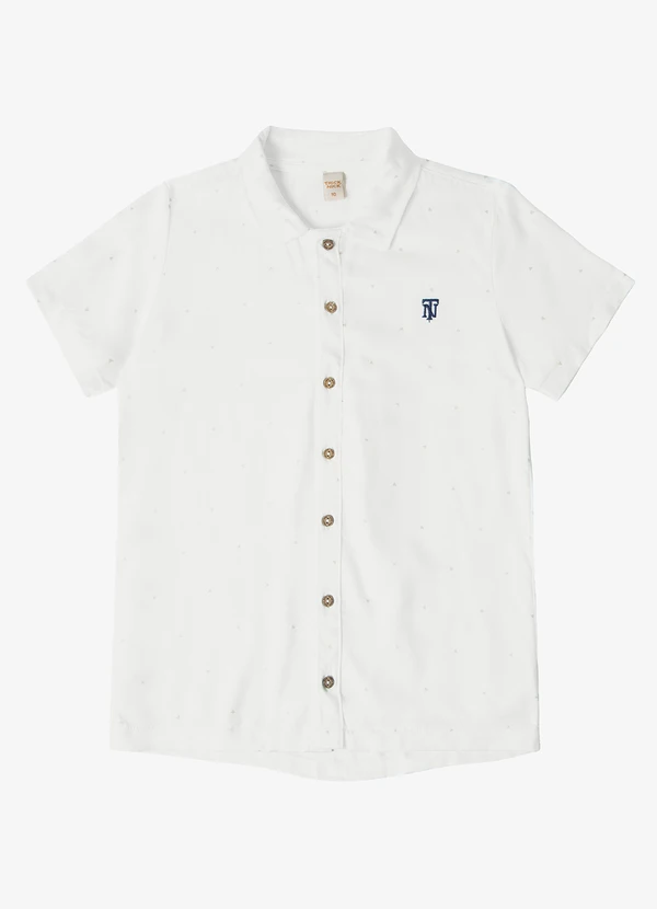 Trick Nick - Camisa Juvenil Viscose Dobby Branco
