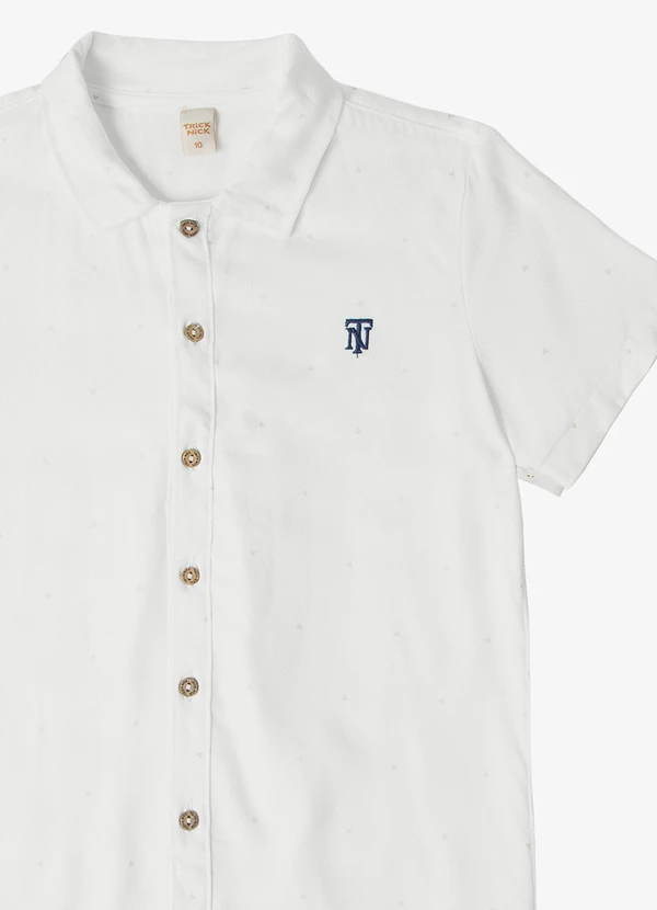Trick Nick - Camisa Juvenil Viscose Dobby Branco 3