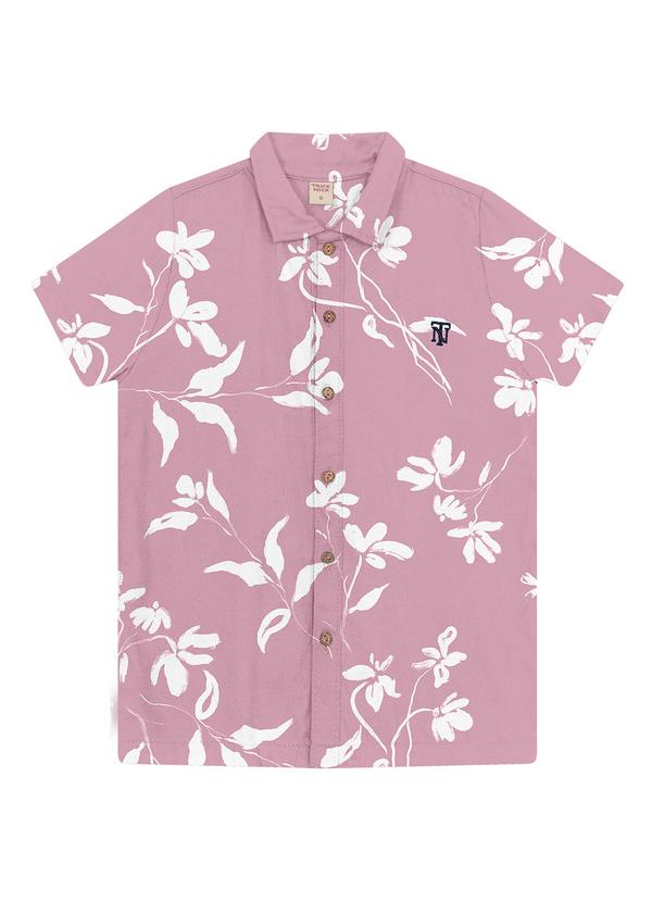 Trick Nick - Camisa Juvenil Viscose Dobby Rosa