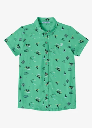 Trick Nick - Camisa Juvenil Viscose Dobby Verde - TRICK NICK