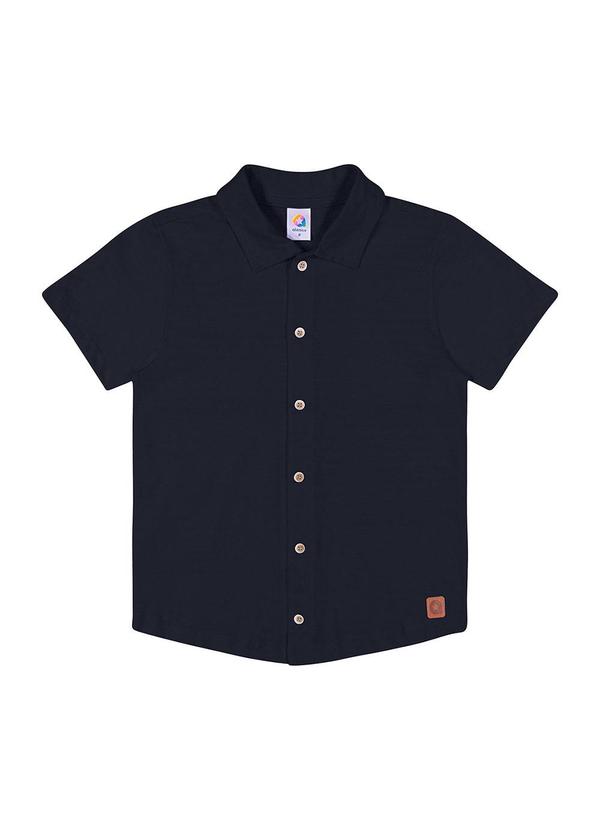 Alenice - Camisa Lisa com Botões Menino Azul 3
