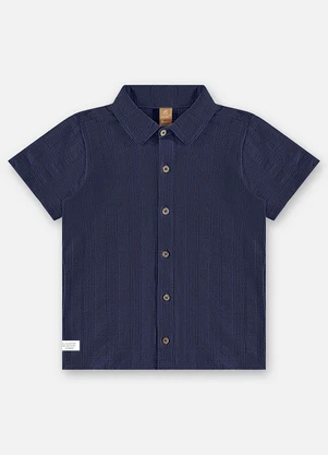 Up Baby - Camisa Malha Tricô Infantil Azul - UP BABY