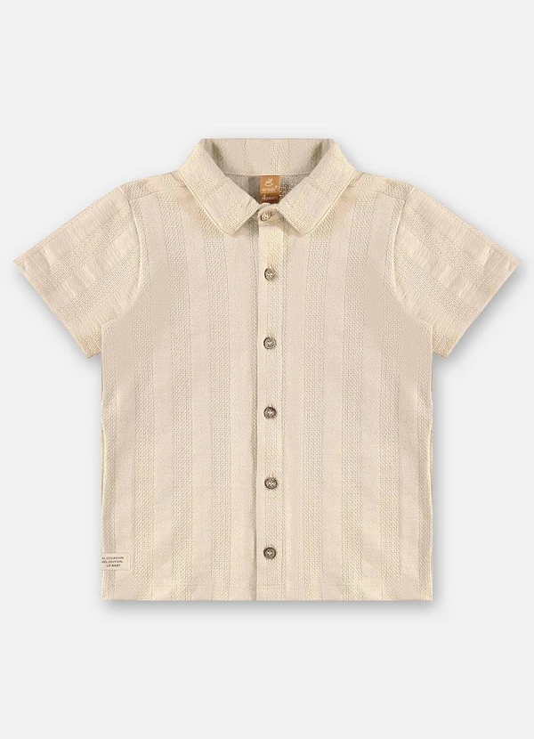Up Baby - Camisa Malha Tricô Infantil Bege 3