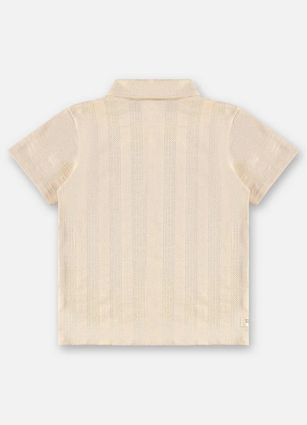 Up Baby - Camisa Malha Tricô Infantil Bege 4