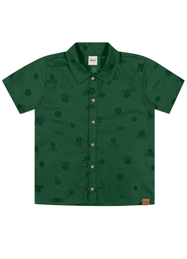 Elian - Camisa Manga Curta Menino Tropical Verde 3