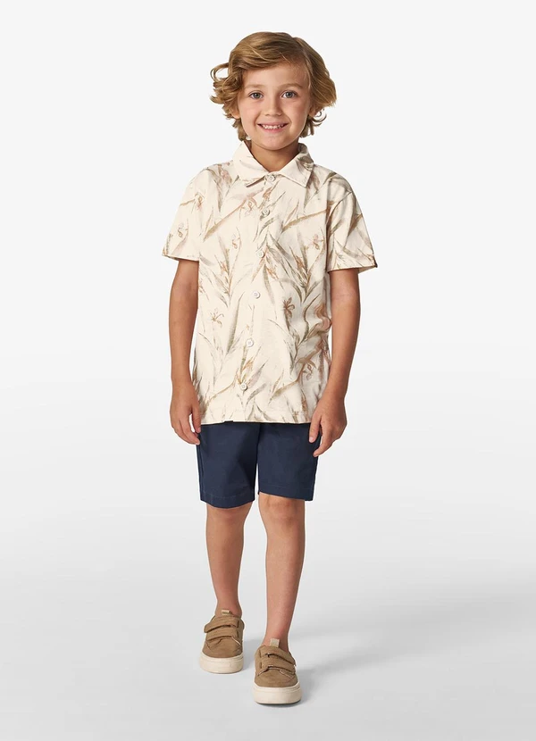 Trick Nick - Camisa Masculina em Meia Malha Bege