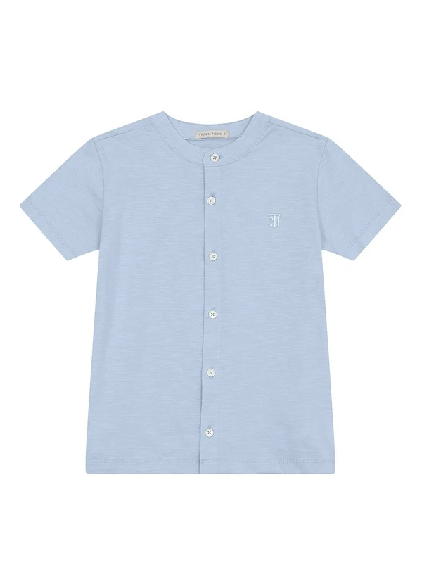 Trick Nick - Camisa Masculina em Meia Malha Maquineta Azul 2