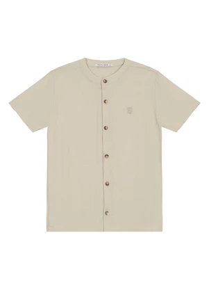 Trick Nick - Camisa Masculina em Viscose Sarjada Bege - TRICK NICK