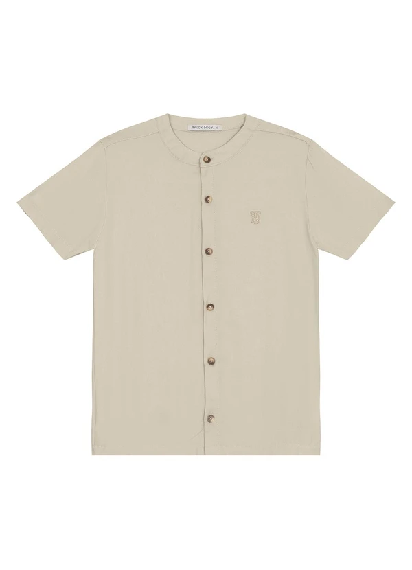 Trick Nick - Camisa Masculina em Viscose Sarjada Bege 2