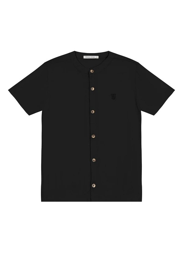 Trick Nick - Camisa Masculina em Viscose Sarjada Preto