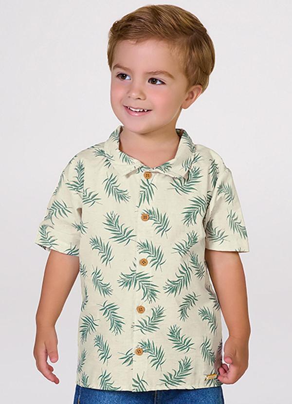 Kiko e Kika - Camisa Manga Curta Estampada Bege