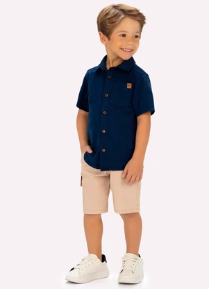 Milon - Camisa Meia Malha com Bolso Marinho - MILON