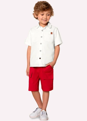 Camisa Menino em Cambraia Milon (Off White) - MILON