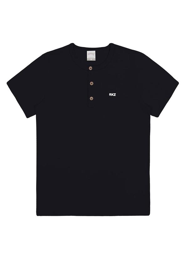 Alakazoo - Camisa Menino Gola Padre Bordado Frontal Preto 3