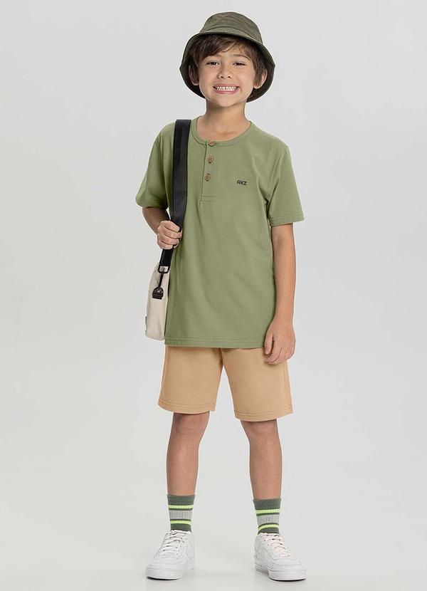 Alakazoo - Camisa Menino Gola Padre Bordado Frontal Verde 2