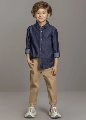 Ioluig - Camisa Menino Jeans Leve Azul - IOLUIG