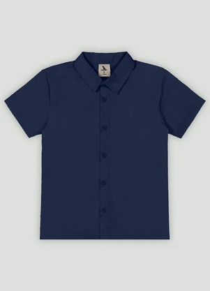 Camisa Menino Tricoline com Elastano Quimby Azul - QUIMBY