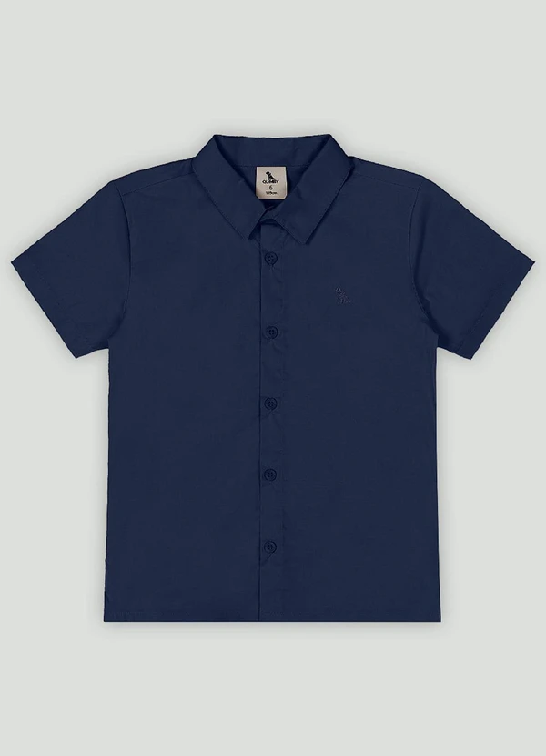 Quimby - Camisa Menino Tricoline com Elastano Quimby Azul
