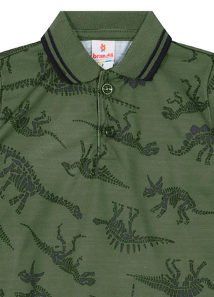 Brandili - Camisa Polo Estampada Infantil Menino Verde - BRANDILI