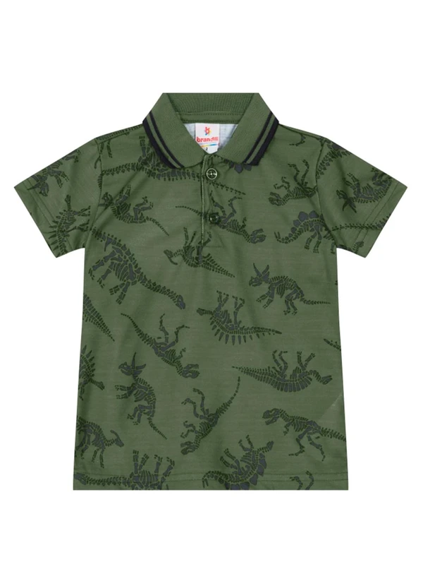 Brandili - Camisa Polo Estampada Infantil Menino Verde 1