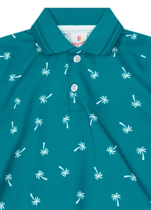 Brandili - Camisa Polo Estampada Infantil Menino Verde - BRANDILI