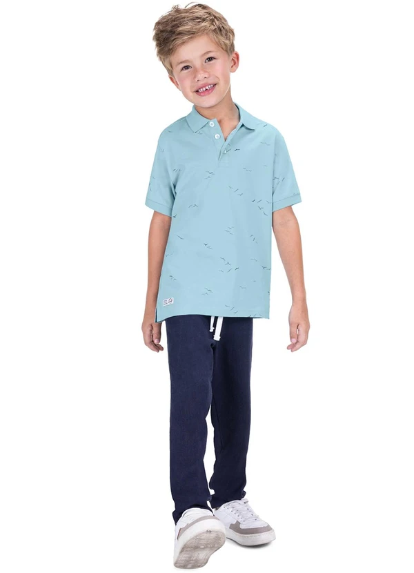 Trick Nick - Camisa Polo Infantil em Cotton Azul 3