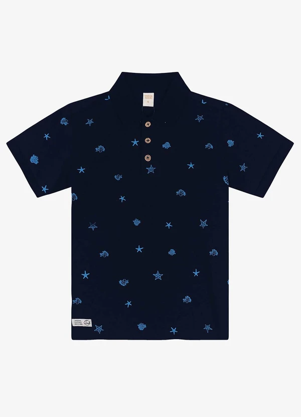 Trick Nick - Camisa Polo Infantil Estampada Azul