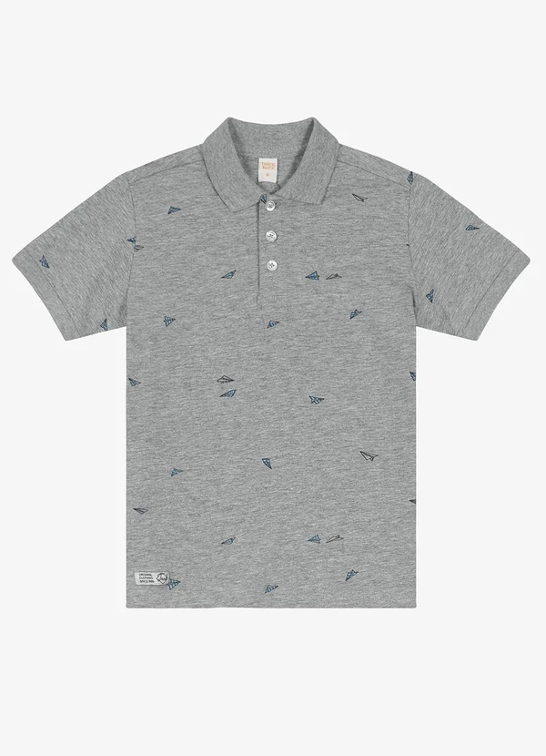 Trick Nick - Camisa Polo Infantil Masculina Cotton Cinza