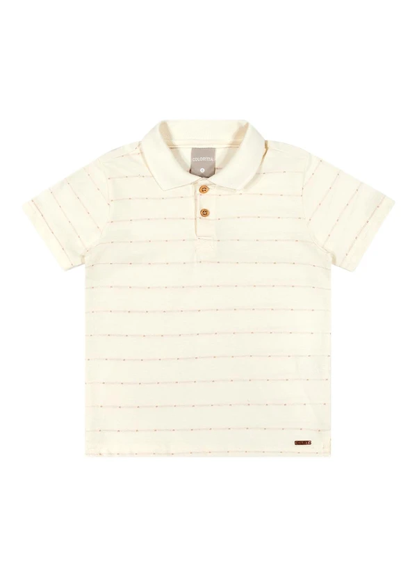 Colorittá - Camisa Polo Infantil Menino Listras Bege 3