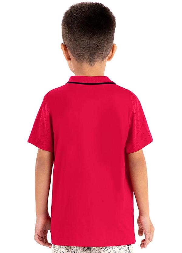 Rovi Kids - Camisa Polo Juvenil Meia Malha Vermelho 2