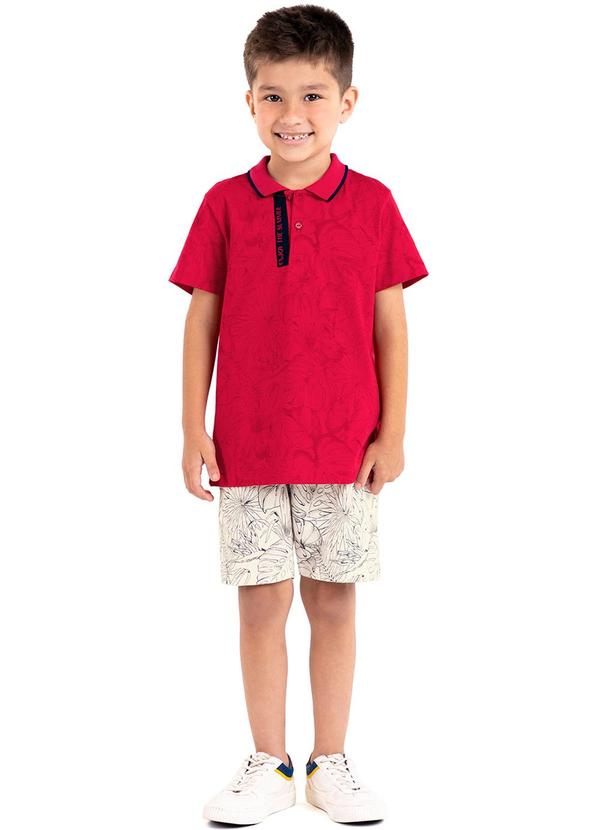 Rovi Kids - Camisa Polo Juvenil Meia Malha Vermelho 3