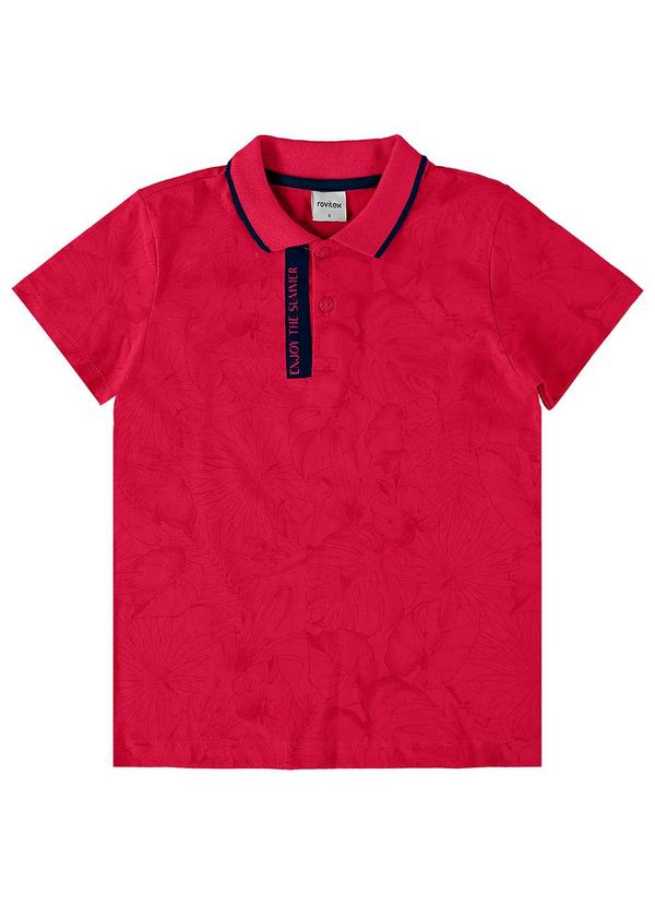 Rovi Kids - Camisa Polo Juvenil Meia Malha Vermelho 4