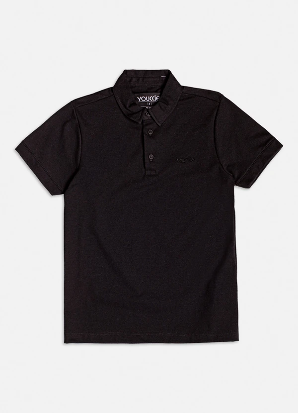 Youccie - Camisa Polo Manga Curta Básica Preto