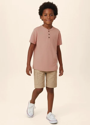 Malwee Kids - Camisa Polo Regular Linho Marrom Claro - MALWEE KIDS
