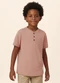 Malwee Kids - Camisa Polo Regular Linho Off White - variação: Marrom Claro