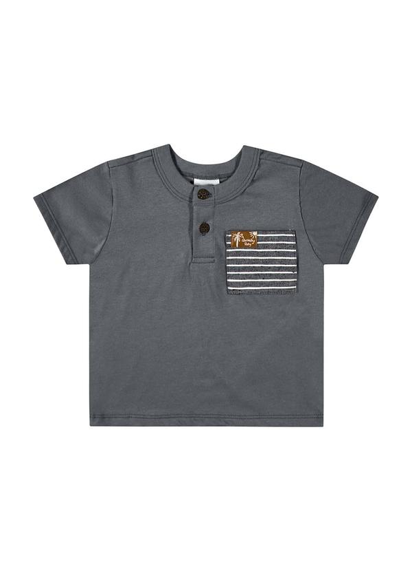 Quimby - Camisa Portuguesa para Bebê Menino Cinza