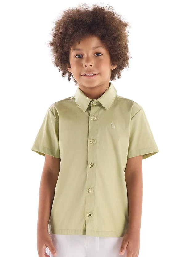 Quimby - Camisa Social Infantil em Tricoline Verde