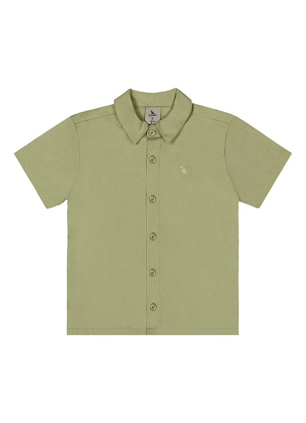 Quimby - Camisa Social Infantil em Tricoline Verde 3