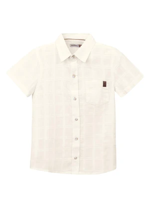 Carinhoso - Camisa Xadrez em Algodão Menino Off White - CARINHOSO