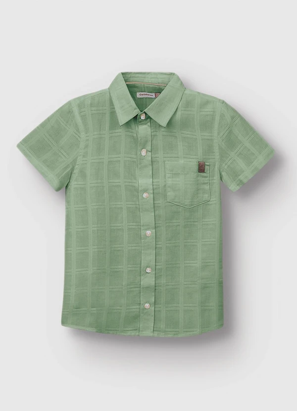 Carinhoso - Camisa Xadrez em Algodão Menino Verde Menta 3