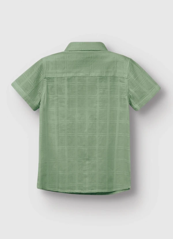 Carinhoso - Camisa Xadrez em Algodão Menino Verde Menta 4