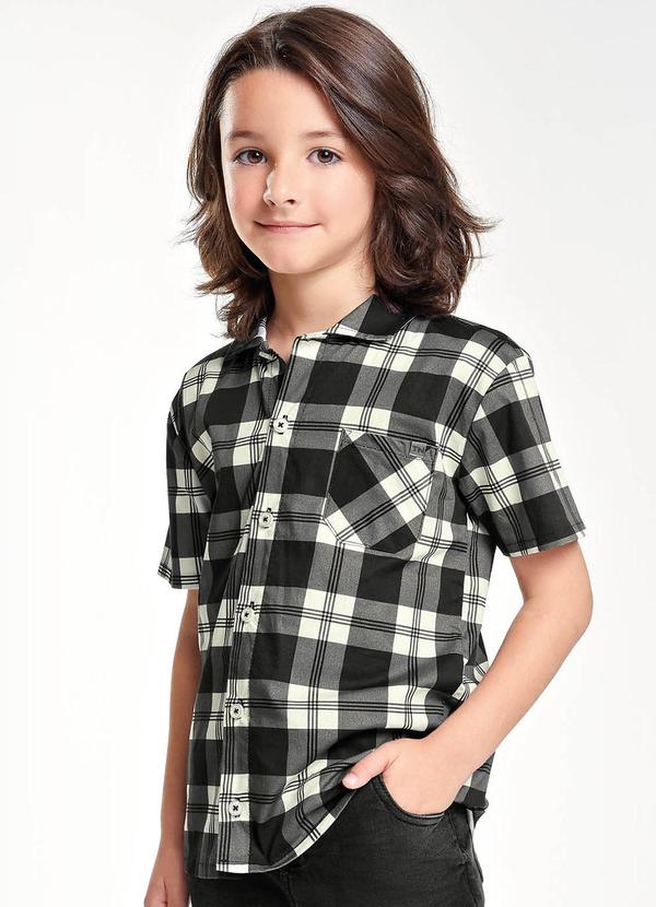 Trick Nick - Camisa Xadrez Infantil Masculina Preto