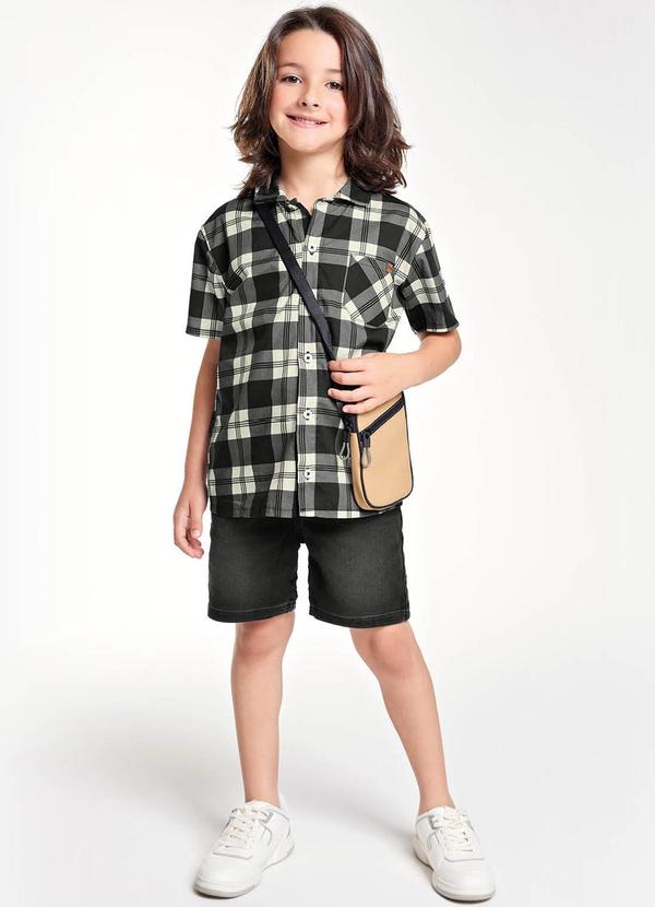 Trick Nick - Camisa Xadrez Infantil Masculina Preto 1
