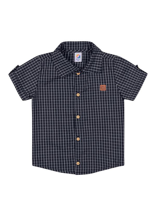 Alenice - Camisa Xadrez Manga Curta Menino Azul 3