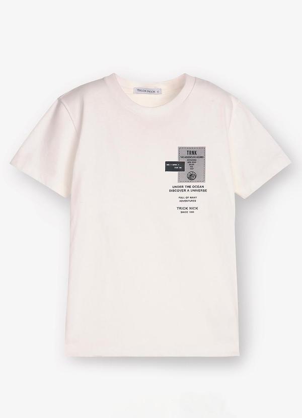 Trick Nick - Camiseta Infantil Manga Curta Estampa Local Bege