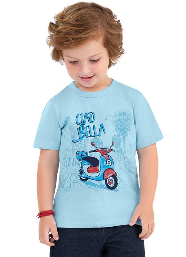 Alenice - Camiseta Ciao Bella Menino Azul